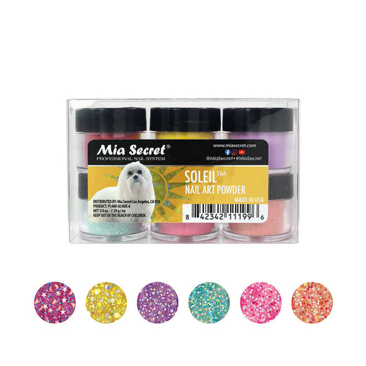 SOLEIL ACRYLIC POWDER COLLECTION 6PCS MIX 1/4 OZ SKU: PL400-SO-MIX6